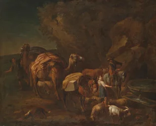 Oriental Landscape with Camel Drivers and Herdsmen